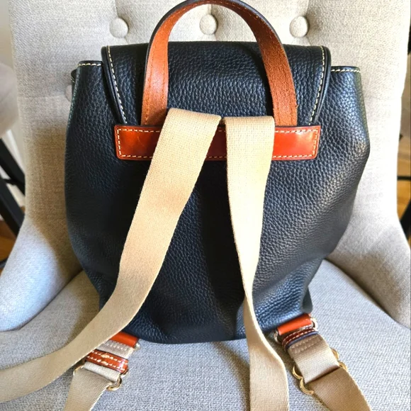 Dooney & Bourke Black Pebbled Leather Backpack - Picture 3 of 12